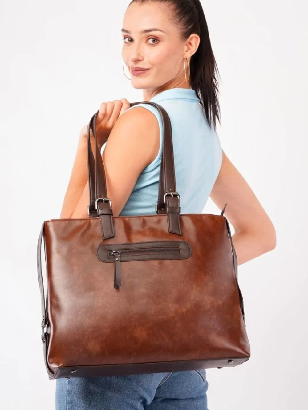 3pcs Vegan Tote Set for Women-Stylish Top Handle Laptop Bag Purse Sling Handbag